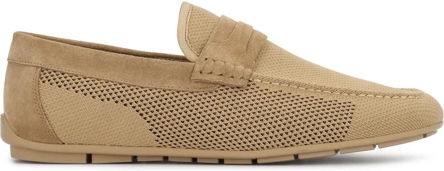 Kazar Beige stoffen en suède mocassins