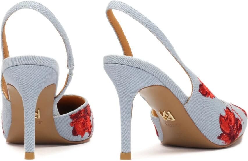 Kazar Blauwe bloemenstof slingback pumps.Dit product valt klein uit. - Foto 2