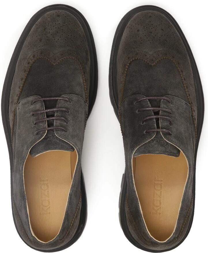 Kazar Bruine derby halfschoenen met rozetdecoratie - Foto 2