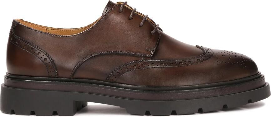 Kazar Brown derby style BROGUES with openwork embellishment