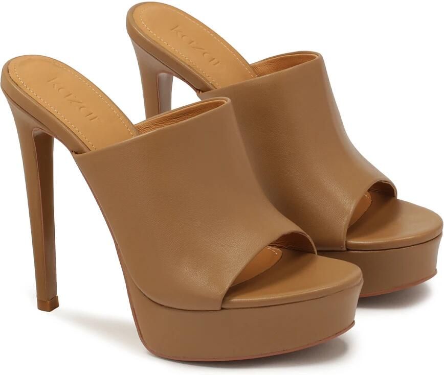 Kazar Bruine flip-flops met plateauzool en hoge hak - Foto 2