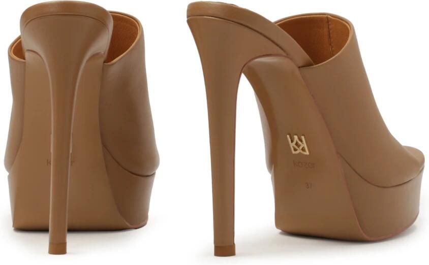 Kazar Bruine flip-flops met plateauzool en hoge hak - Foto 5