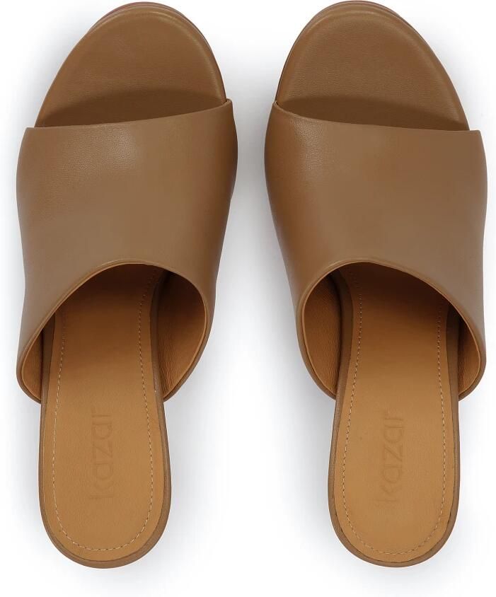 Kazar Bruine flip-flops met plateauzool en hoge hak - Foto 3
