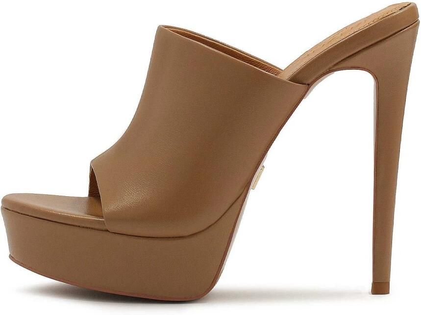 Kazar Bruine flip-flops met plateauzool en hoge hak - Foto 4