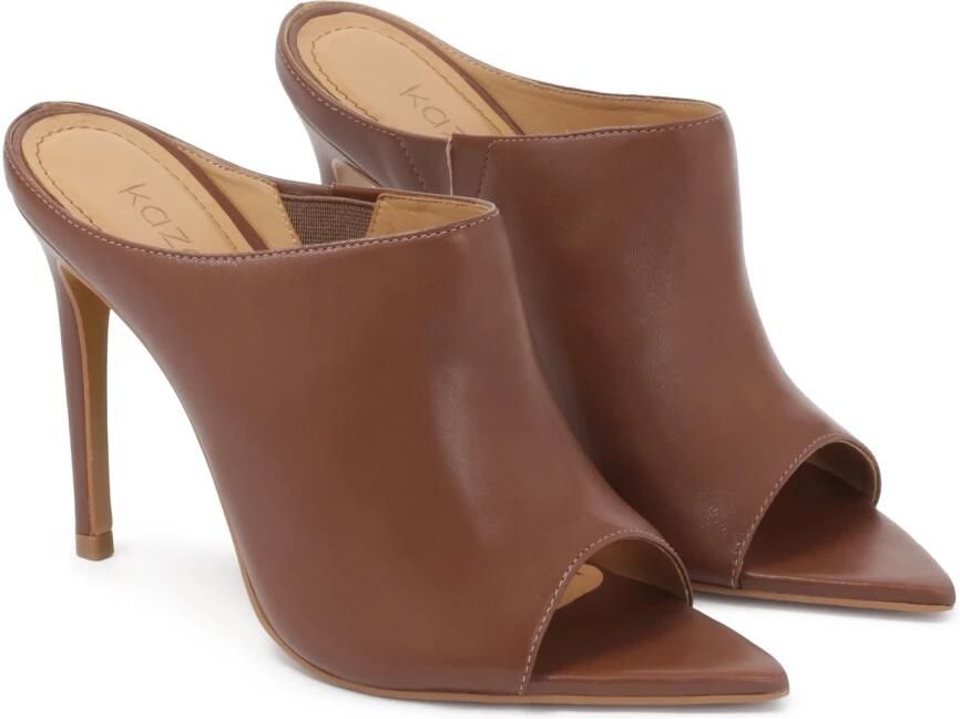 Kazar Bruine flip-flops met slanke hak en puntige neus - Foto 2