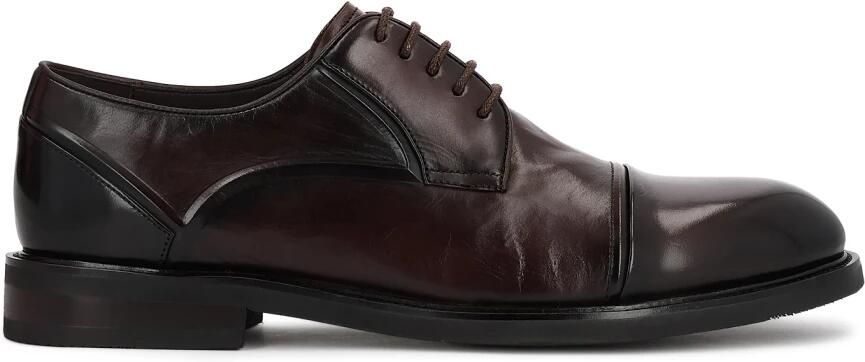 Kazar Bruine halfhoge schoenen met overlappende neus