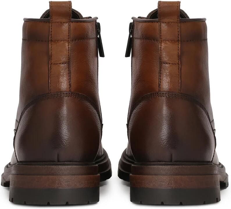 Kazar Bruine herenlaarzen met vetersluiting bovenkant