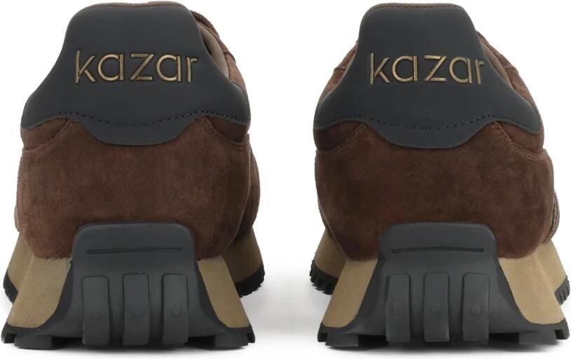 Kazar Bruine herensneakers van suède met monogramontwerp - Foto 3
