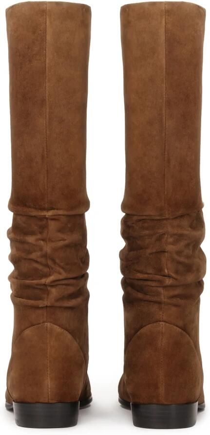 Kazar Bruine laarzen met gekreukeld bovendeel