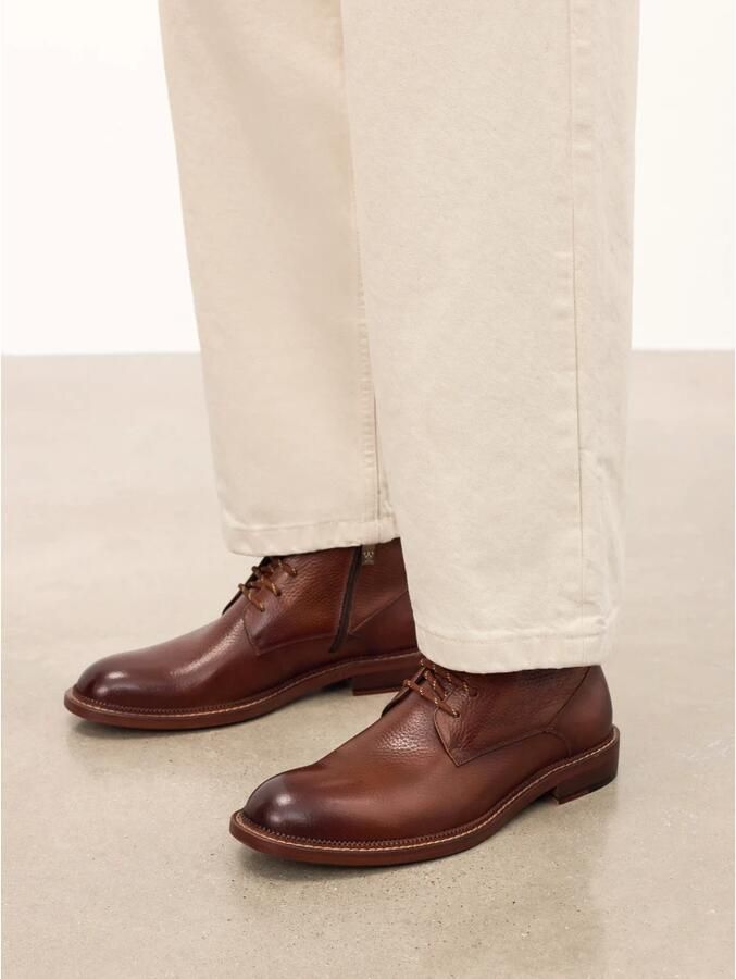 Kazar Bruine laarzen met rits en veters