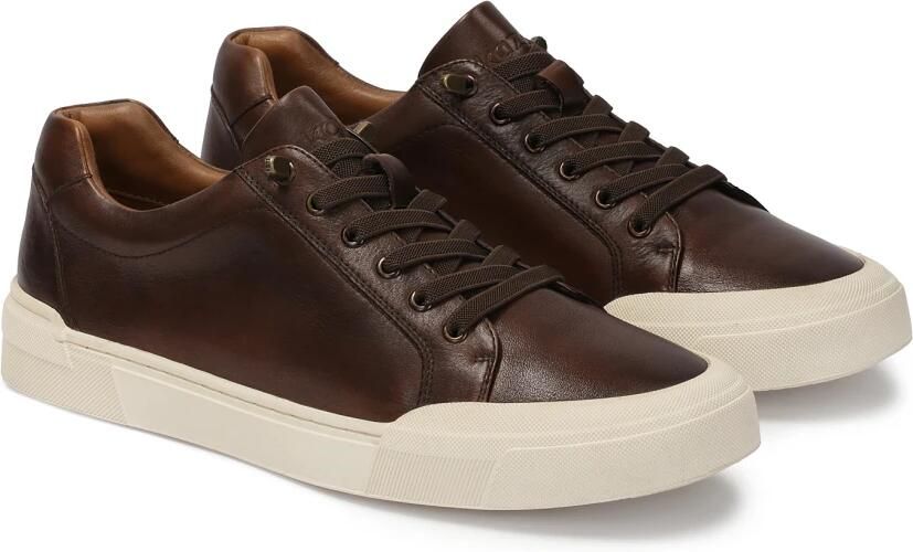 Kazar Brown leather men's sneakers - Foto 3