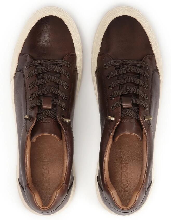 Kazar Brown leather men's sneakers - Foto 2