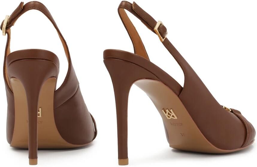 Kazar Bruine leren sandalen