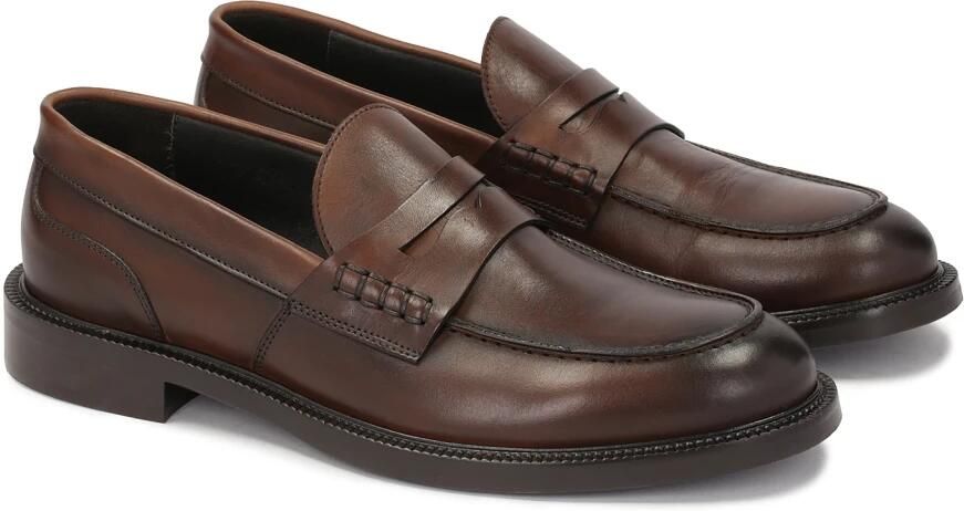 Kazar Bruine loafers met leren zool
