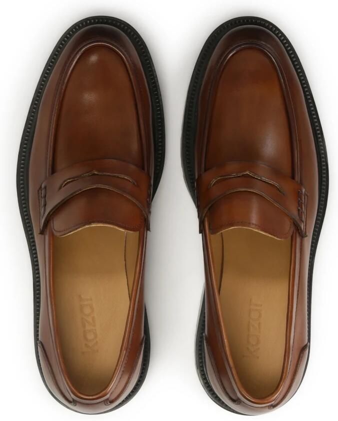 Kazar Bruine loafers op een dikkere zool