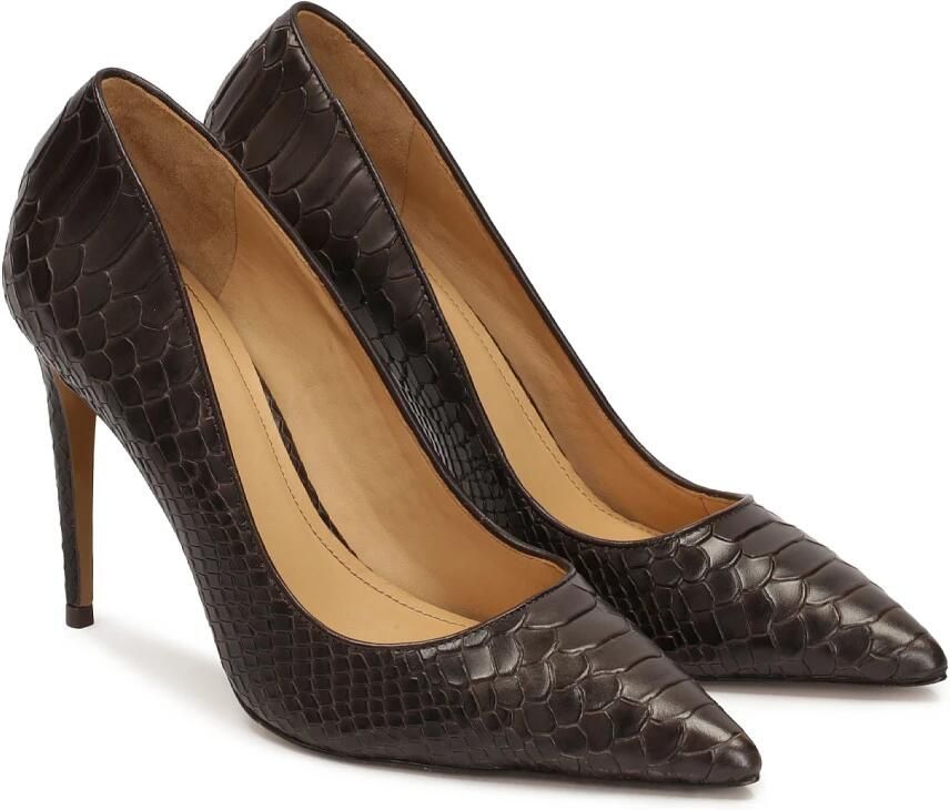 Kazar Bruine pumps met een exotisch motief