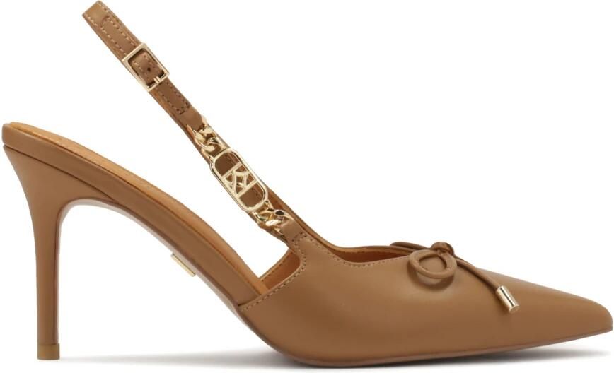 Kazar Bruine pumps met strik en metalen versiering BASILIA.Dit product valt klein uit.