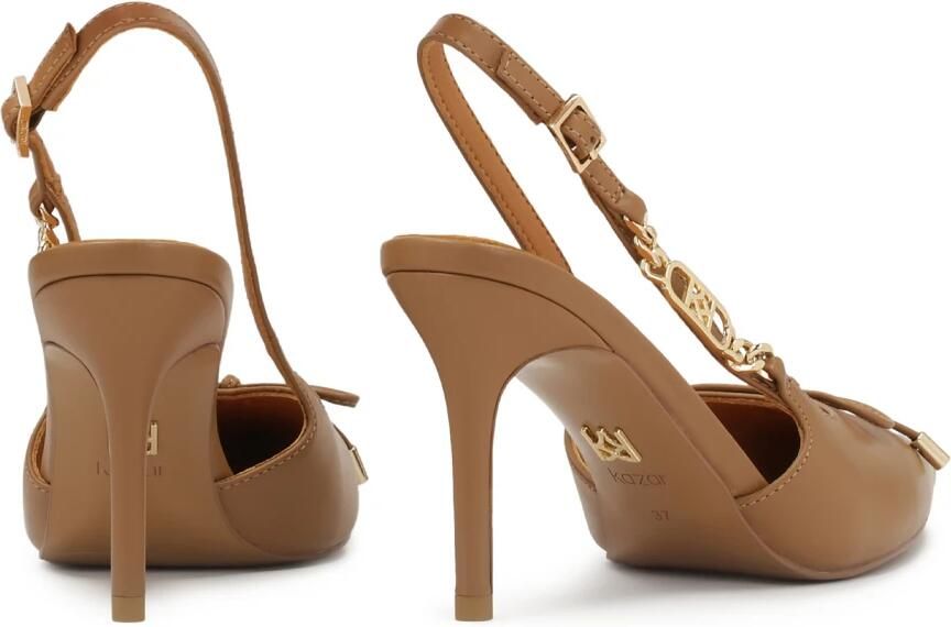 Kazar Bruine pumps met strik en metalen versiering BASILIA.Dit product valt klein uit. - Foto 6