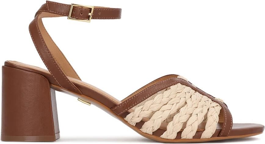 Kazar bruine sandalen met beige ele ten