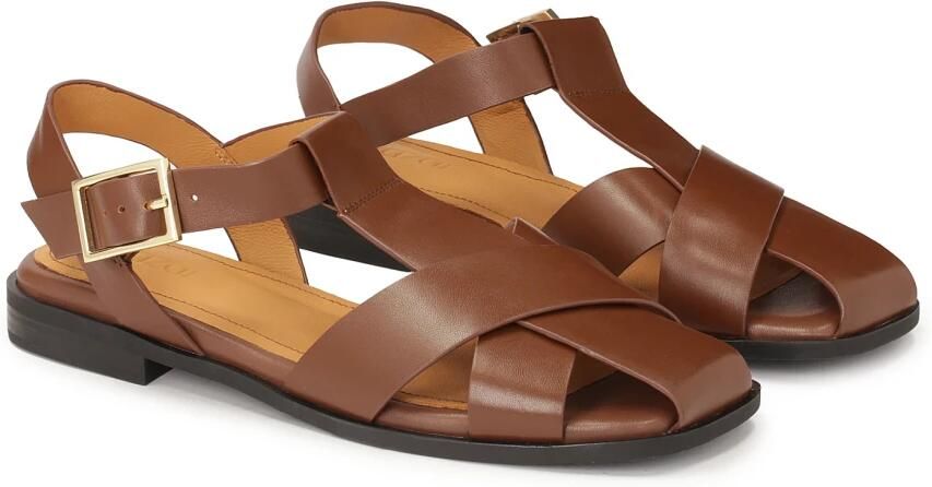 Kazar Bruine sandalen met een bandje aan de voorkant