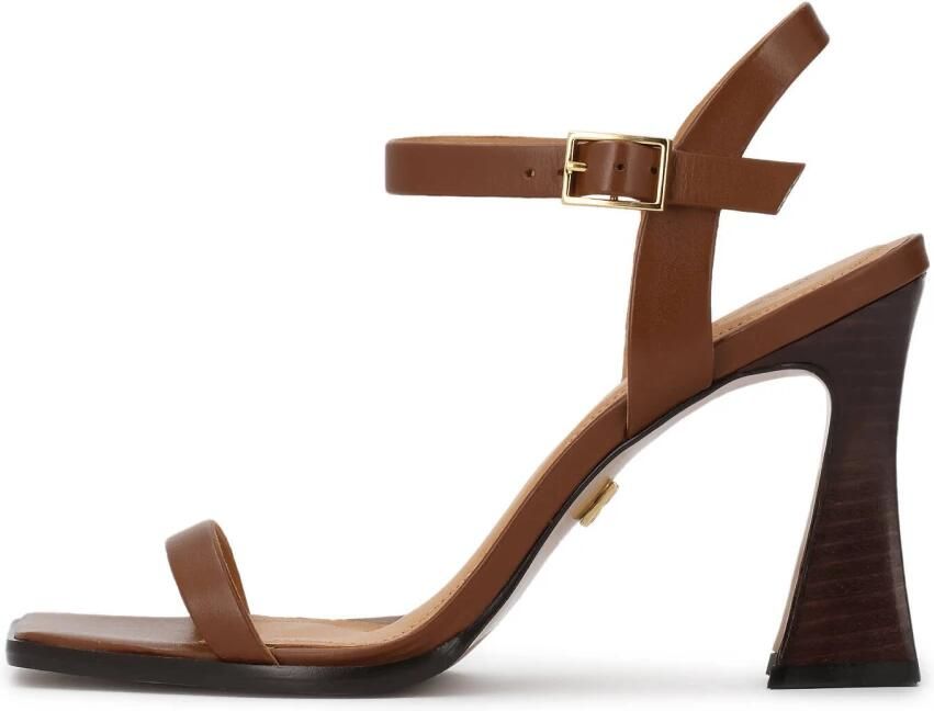 Kazar bruine sandalen met een unieke hak - Foto 2