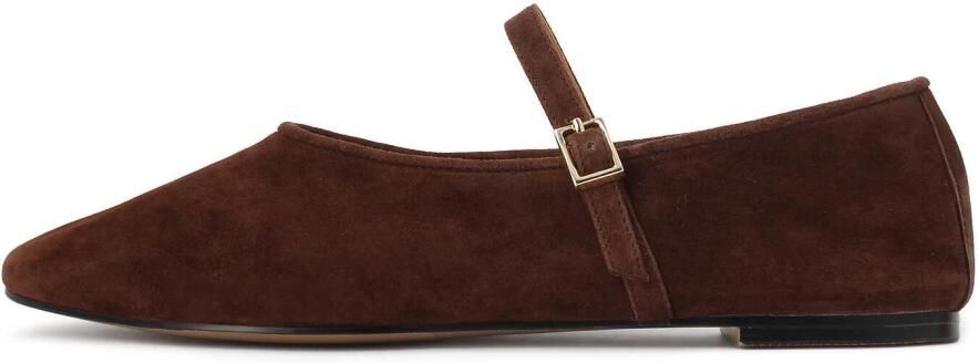 Kazar Bruine suède ballerina's met riempje - Foto 2