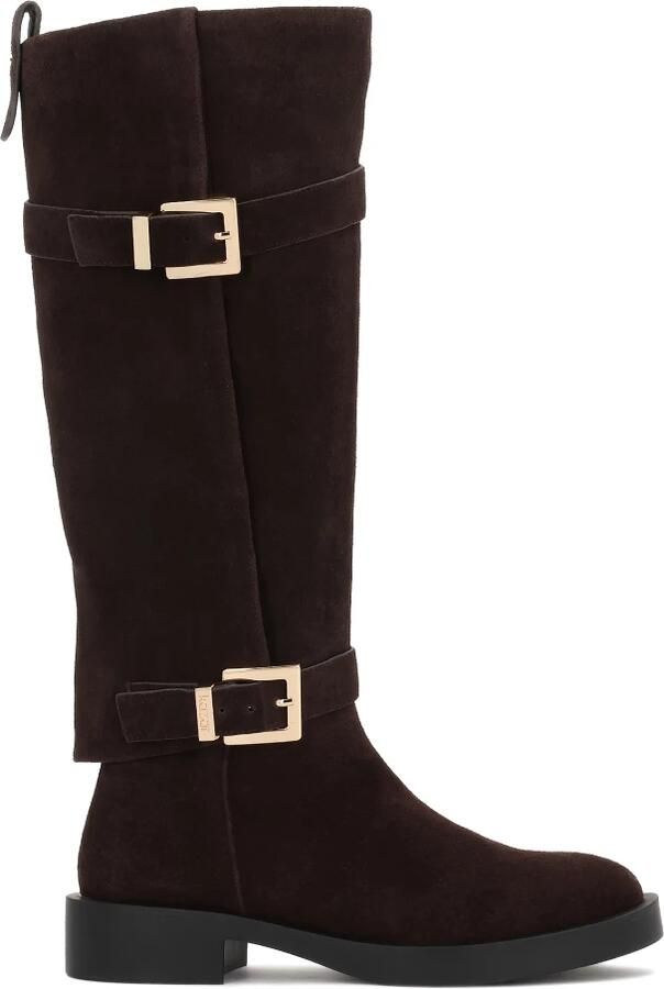 Kazar Bruine suède laarzen met dubbele bovenkant.Dit product valt klein uit.