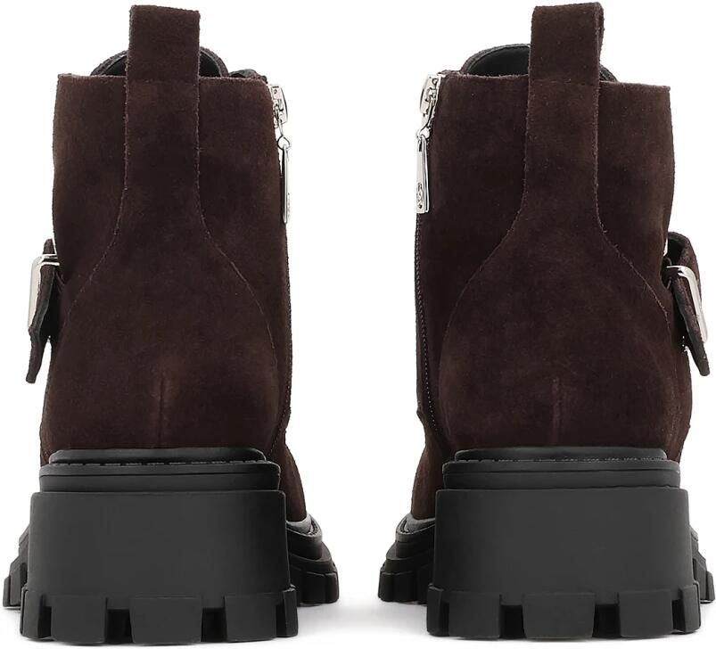 Kazar Bruine suède laarzen op een stevige zool met een decoratieve gesp