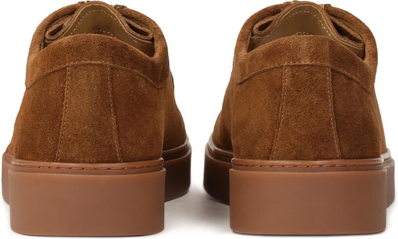 Kazar Bruine suède sneakers met korte veters