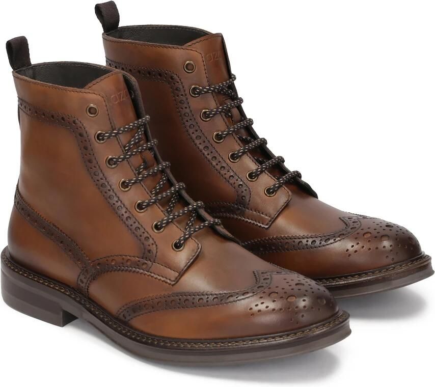 Kazar Brown lace-up boots with brogue decoration - Foto 2