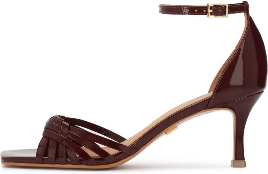 Kazar Maroon patent leather sandals with braided straps - Foto 2