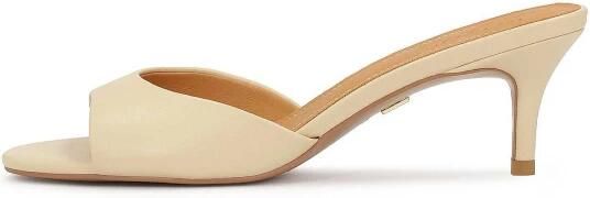 Kazar Crème flip-flops op een lage stilettohak - Foto 4