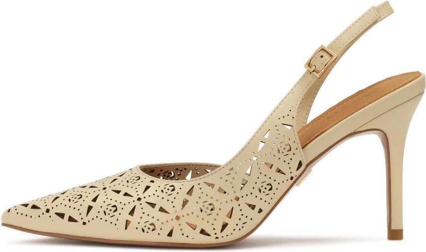 Kazar Crème slingback pumps met opengewerkt patroon.Dit product valt klein uit. - Foto 2