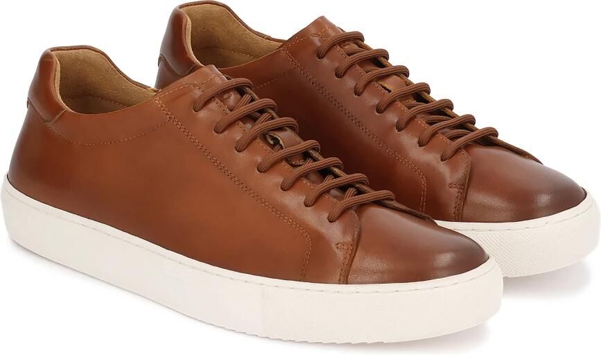 Kazar Leather sole men's sneakers with simple bright sole - Foto 3