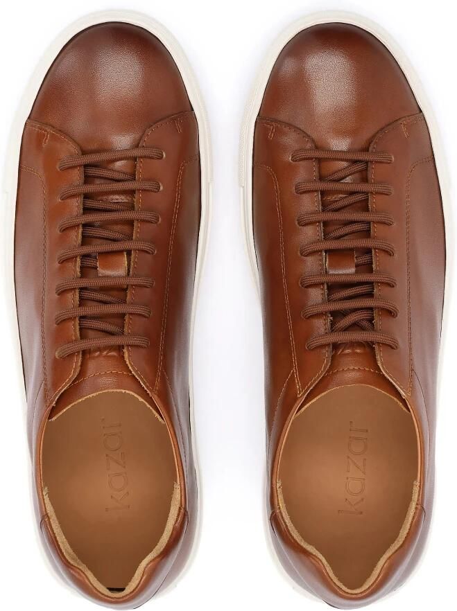 Kazar Leather sole men's sneakers with simple bright sole - Foto 2