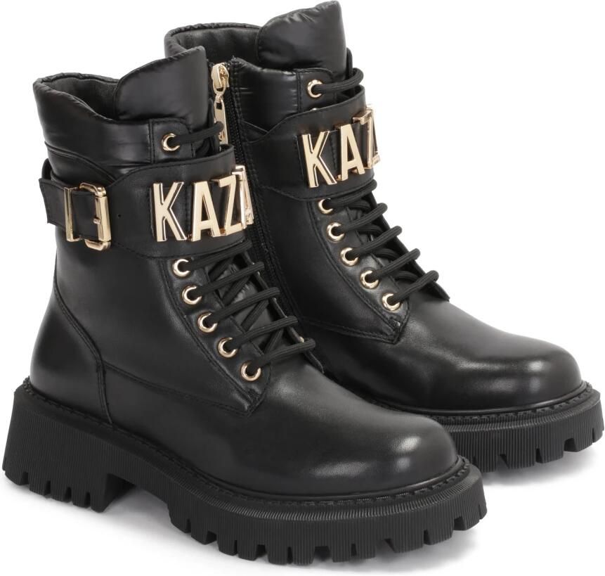 Kazar Women's leather boots decorated with metal lettering - Foto 2