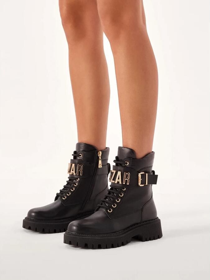 Kazar Women's leather boots decorated with metal lettering - Foto 4