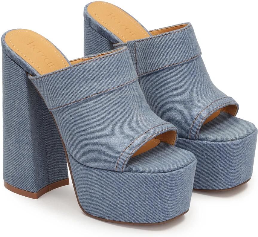 Kazar Denim muiltjes met plateauzool en hoge hak - Foto 2
