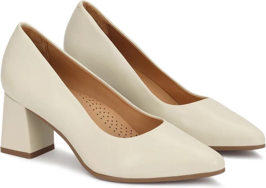 Kazar Leather pumps with a wide heel - Foto 4