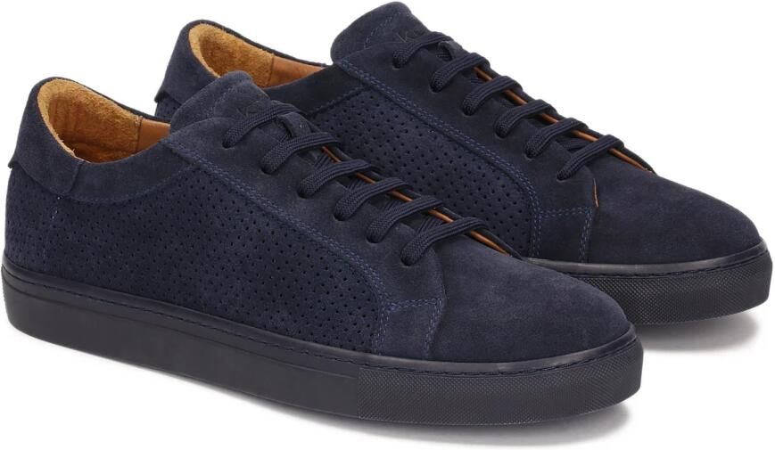 Kazar Donkerblauwe sneakers met vetersluiting bovenkant