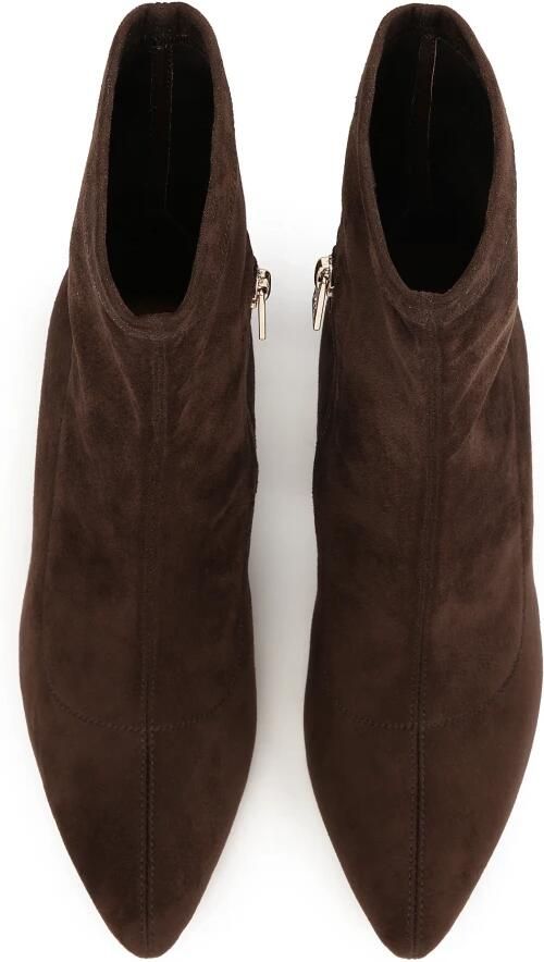 Kazar Donkerbruine stoffen laarzen met een paal.Dit product valt klein uit. - Foto 2