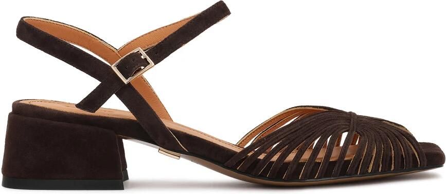 Kazar donkerbruine suède sandalen met fijne bandjes