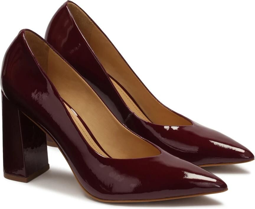 Kazar Donkerrode gelakte pumps met brede hak.Dit product valt klein uit. - Foto 3