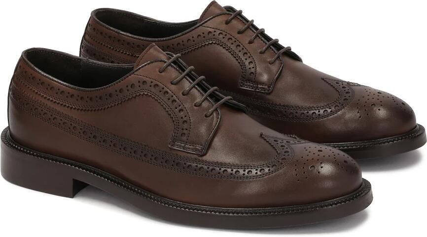 Kazar Elegante bruine leren brogueschoenen voor mannen