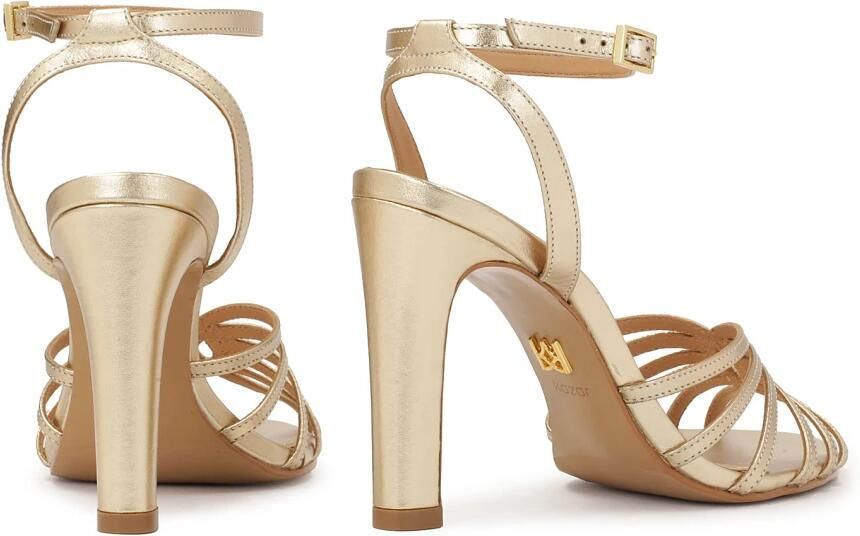 Kazar Elegante gouden sandalen met een comfortabele hak