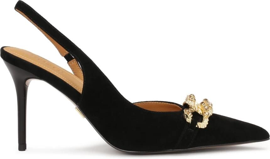 Kazar Elegante suède pumps versierd met ketting.Dit product valt klein uit.