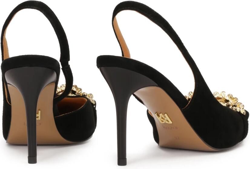 Kazar Elegante suède pumps versierd met ketting.Dit product valt klein uit. - Foto 2