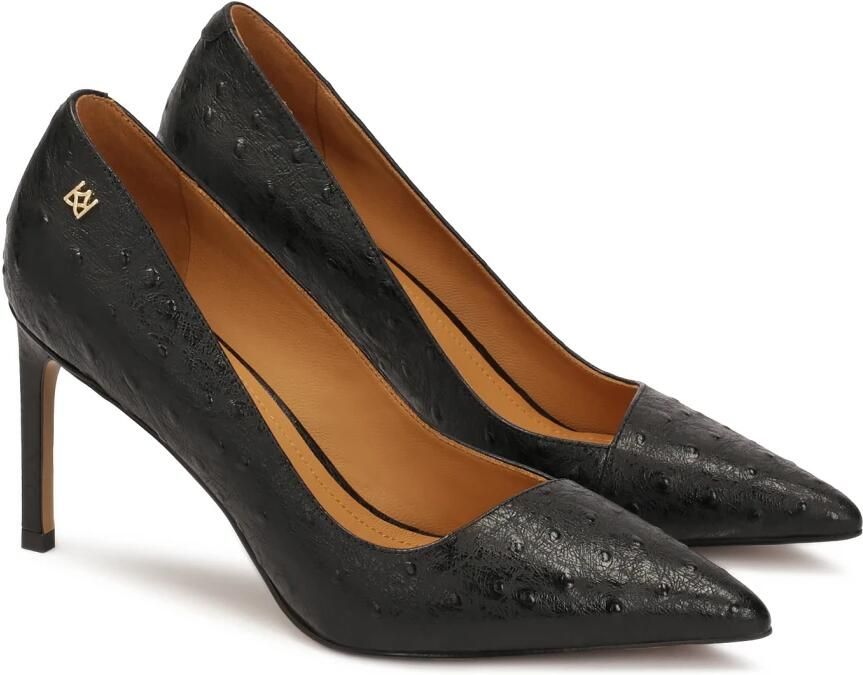 Kazar Elegante zwarte pumps met reliëfpatroon