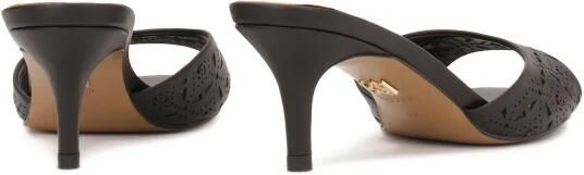 Kazar Elegante Zwarte Slippers met Openwork Patroon