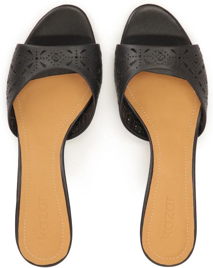Kazar Elegante Zwarte Slippers met Openwork Patroon - Foto 2